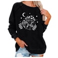 thumbnail image 2 of Puntoco Mujeres Casual Manga Completa Cuello Redondo tops Camisas Sueltas Blusa Estampado de Sol y Luna Sudadera Gráfica Puntoco Puntoco-5706, 2 of 6