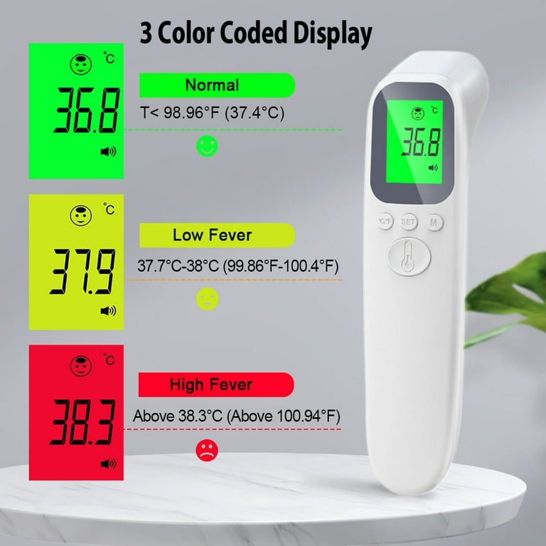 Ear Thermometer, 1 Second Accurate Digital Thermometer for Adults Kids Babies, 3 Age Groups 3 Color Backlight Display Fever Alarm 30 Memory Recall