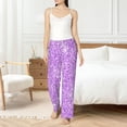 thumbnail image 6 of Lsque Lilac Glittering Print Women's Pajama Pants, Lounge Pant - Comfortable Home Wear,Elastic Waistband, Stylish Design-Medium, 6 of 9