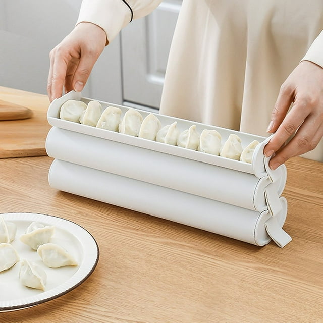 Dumpling Storage Box Drawer Type Compartment Non-stick Leakproof Space-saving Fresh Keeping Food-grade Refrigerator Dumplings Organizer Crisper Kitchen Accessories