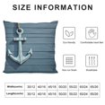 thumbnail image 5 of Creowell  Nautical Throw Pillow Cushion Cover, Anchor with Marine Rope on Wood Background Sea Ocean Life Coast Cruise Theme, Decorative Square Pillow Case, Blue Grey, 5 of 5