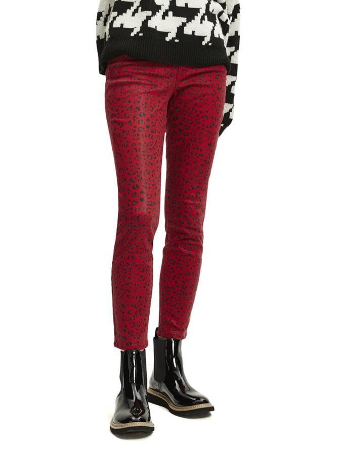 leopard denim jeans
