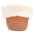 thumbnail image 3 of ABSOLUTE FOOTWEAR Womens Easy Slip On Winter Suede Fleece Lined Moccasin Style Slippers with Bow - Cognac - US 8, 3 of 7