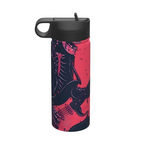 

Daiia Rock Skull Guitarist Printed 18oz Sports Insulated Kettle With Straw Water Bottle For Running Hiking Cycling Climbing Mens Woman S Sports Water Bottle