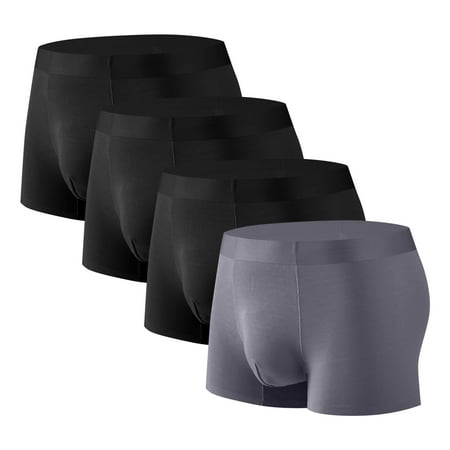 Clearance & Promo Men s 4PC Silk Traceless Quick-Dry Loose Breathable Elastic Exercise Underwear Comfortable Flat Angle Briefs Christmas Tree Skirts|20%Modal 40% Cotton 40% Polyester Brown