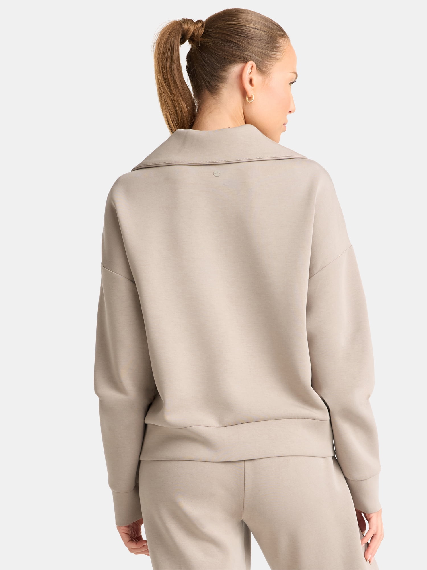 Avia Women's and Women's Plus ScubaKnit Quarter Zip Pullover, Sizes XS-4X