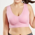 thumbnail image 2 of Wirefree Bras for Women New Women Solid Color Yoga Bras Plus Size Large Bra Sports Bra Full Bra Cup Tops Exercise Athletic Underwear Bras for Women Comfortable Pinky, 2 of 9