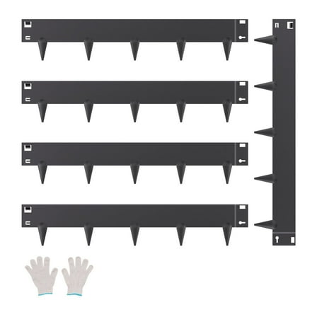 Steel Landscape Edging 5 Pack - 39x4in Rustproof Garden Border, Black Metal Lawn Edging for Flower Beds, Flexible Yard Edging for Landscaping