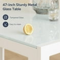 thumbnail image 2 of Dining Table Set for 4,Asofer Home Kitchen Glass Dining Set with 4 PU Leather Chairs, Modern Thick Tempered Glass Table, White, 2 of 6