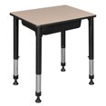 thumbnail image 3 of Regency 18.5 x 26 in Rectangle Height Adjustable Classroom School Desk with Book Storage- Beige, 3 of 4