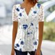 thumbnail image 4 of Blusa femenina con cuello en V y botones impresos para mujer para deportes al aire libre (Azul S) FLhrweasw Para estrenar, 4 of 7