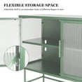 thumbnail image 3 of Modern Sideboard Console Table With 2 Fluted Tempered Glass Doors Adjustable Shelf For Dinning Room Living Room, 3 of 9