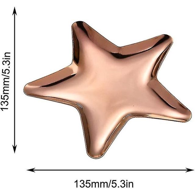Bandeja de acero inoxidable Anillo de estrella de metal Collar Organizador de joyas (oro rosa),11 Feliz Sencillez