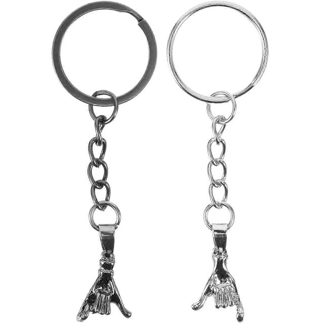 1 par de llaveros de pareja de aleación de zinc, llavero para mochila, llavero para bolso, dije colgante
