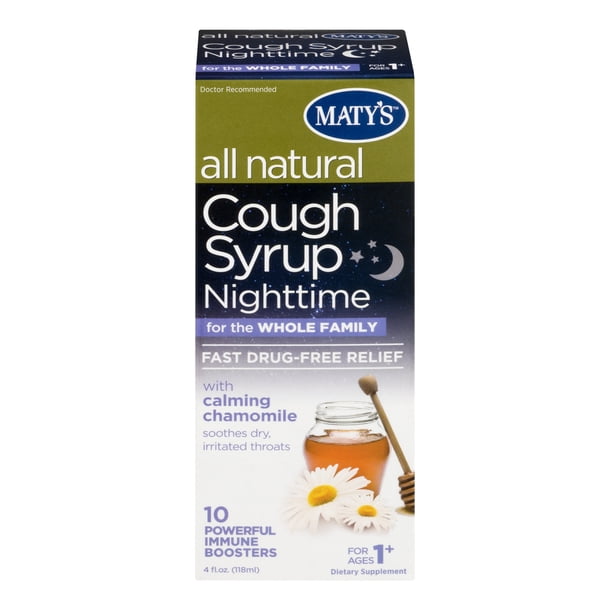 Maty's All Natural Cough Syrup Nighttime For The Whole Family, 4.0 FL OZ