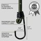 thumbnail image 5 of Correas tensoras de 18" (45 cm) - Paquete de 10 - Gancho tensor - Tensores con ganchos para equipaje, portaequipajes, camping - Resistentes a los rayos UV y a la intemperie, 5 of 5