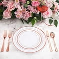 thumbnail image 4 of 350 Piece Dinnerware Set for Wedding & Party,50 Guest RimPlastic Plates,50 Plastic Silverware,50 Cups,50 Linen Like Napkins (Rose Gold), 4 of 6