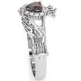 thumbnail image 3 of Claddagh Garnet Diamond Ring In Solid 14k White Gold, 3 of 6