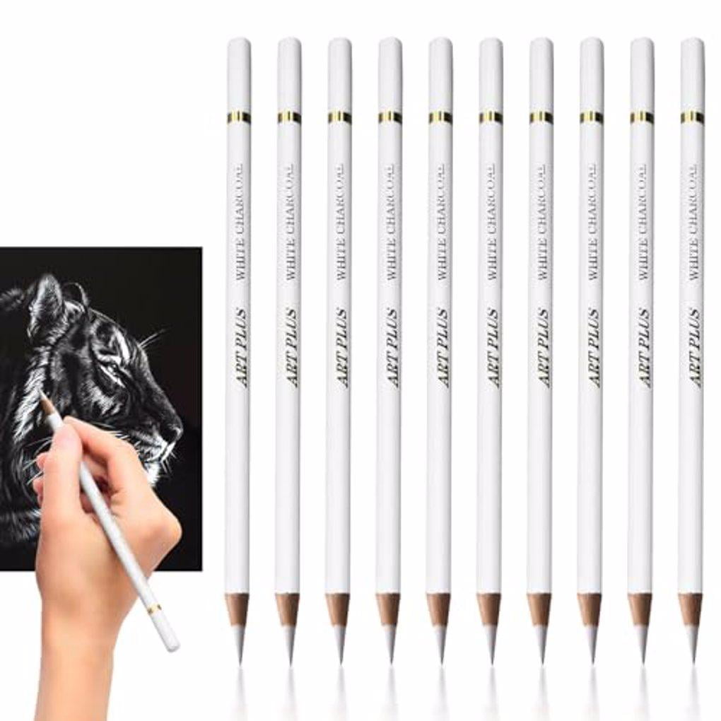 ZheElen 10x White Drawing Pencil Set For Artists – Smooth Writing Guaranteed Versatile Sketching Pencil Set