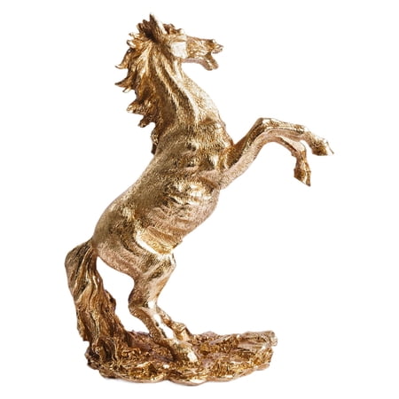 Baoblaze Leaping Horse Statue Gold Resin Figurine Artwork Birthday Gift Decorative Crafts