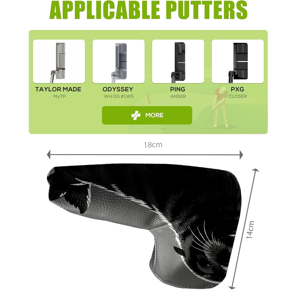 Golf Club Head Cover | Leather Golf Club Putte Headcover , Waterproof Golf Club Head Cover Set Driver Headcovers for Golf Clubs Men Women Sea Lion