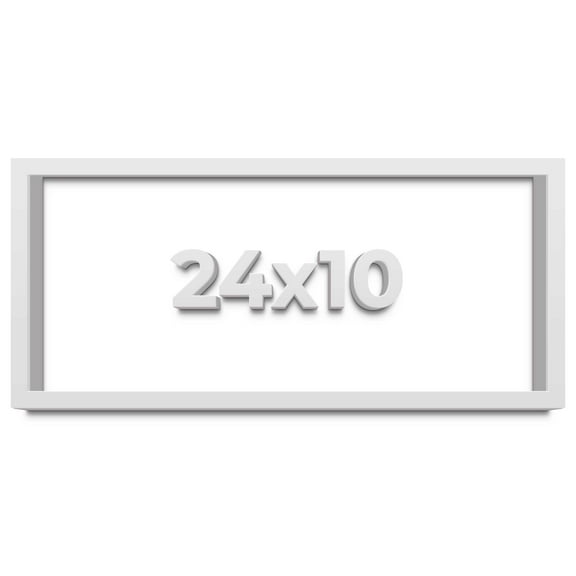 24x10 Shadow Box Frame White | 2 Inches Deep Real Wood Contemporary Shadowbox Display Frame | UV