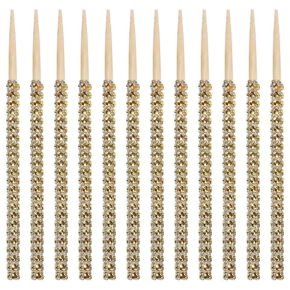 12Pcs Caramel Sticks - Mesh Wrapped Skewers For Glitter Candy, Christmas, Wedding & Birthday Decor | Decorative Dessert Sticks