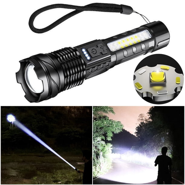 Antorcha Con Zoom para Exteriores LED 1500 MAh Recargable Por USB Acampar Senderismo Emergencias