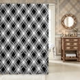 thumbnail image 2 of Erosebridal Minimalist Plaid Shower Curtain 72Wx72L,Geometric Checkered Bathroom Curtain,Black White, 2 of 6