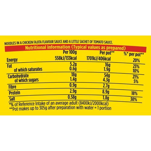 Pot Noodle Chicken Fajita 90g, British Import (Pack of 2)