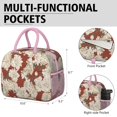 thumbnail image 6 of Lunch Bag Lunch Box for Women Reusable Insulated Lunch Cooler Bags,Large Capacity for Work Travel Picnic,Water-Resistant White Flowers on Red Lunch Tote Bag Gifts for Woman Mom Pink, 6 of 6