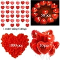 thumbnail image 2 of AOWEE Valentine Day Decoration, Red Heart Balloons Set with 1000Pcs Artificial Red Rose Petals for Anniversary Romantic Decorations, Valentine's day party Wedding Flower Decoration, 2 of 7