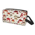 thumbnail image 2 of Goofa Cartoon Mushrooms Printed Toiletry Bag with Handle,Large Capacity Travel Makeup Cosmetic Bag for Women, Carry on Airport Airline Compliant Bag, 2 of 9