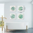 thumbnail image 2 of Succulent Wall Decor for Bathroom Mint Green Cactus Wall Art for Living Room Kitchen Accessories Nature Plant Wall Decor Tropical Botanical Leaf Canvas Pictures Bedroom Home Decorations 12x12" 4 Pcs, 2 of 6