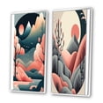 thumbnail image 3 of Designart "Full Red Moon Casting Glow on Mountains I" Landscape Mountains Framed Wall Art Set Of 2 - Traditional Yellow Frame Gallery Set For Office Decor, 3 of 6