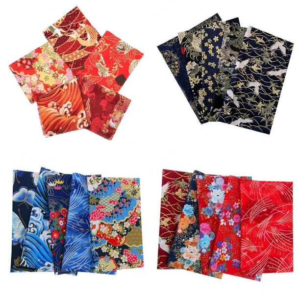 Parches de Tela de Acolchado de Retazos de con Estampado Dorado de 20 Piezas para DIY