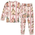 thumbnail image 2 of FORMRS Long Sleeve Top and Pants Pajama Set for Niños 2-Piece Sleepwear, Sizes 18M-8Y, Green Christmas Houses, 2 of 6