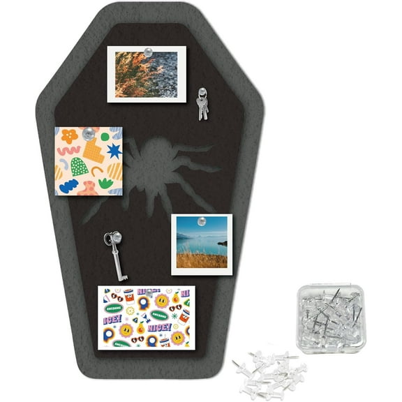Coffin Felt Bulletin Board Gothic Self Adhesive Felt Bulletin Board Picture with Pin Wool Wall Decorations for School Classrooms Kitchens Offices Home