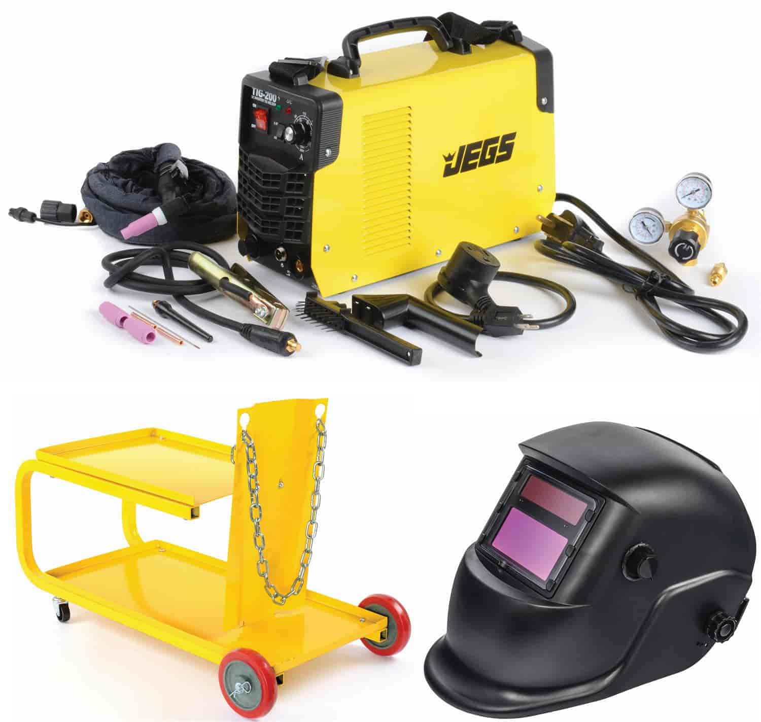 JEGS 81542K TIG 200 DC Welder Starter Kit Works with 120V or 220V AC