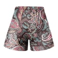 thumbnail image 4 of Women's Floral Print Drawstring Casual Shorts – Comfy Elastic Waist Bottoms in S-XXL, Versatile Summer Loose Fit Pants for Vacation Travel Workout, 4 of 4