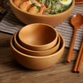 thumbnail image 5 of ACDANC 2026 New Wooden Woven Salad Bowl, Unbreakable Wood Round Serving Bowl Large Wood Salad Bowl, Reusable Wood Snack Bowls Large Serving Bowls for Fruits, Popcorn 14X5.7Cm, 5 of 6