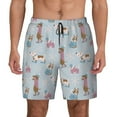 thumbnail image 3 of Uemuo Cute Snowflake Dachshund Pattern Mens Swim Trunks Quick Dry Board Shorts with Mesh Lining, Stretch Beach Shorts Quick Dry No-Chafing Board Shorts-3X-Large, 3 of 9