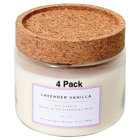 Glass Jar Candle Lavender Vanilla 15 7oz Smith Hawken 4 Pack