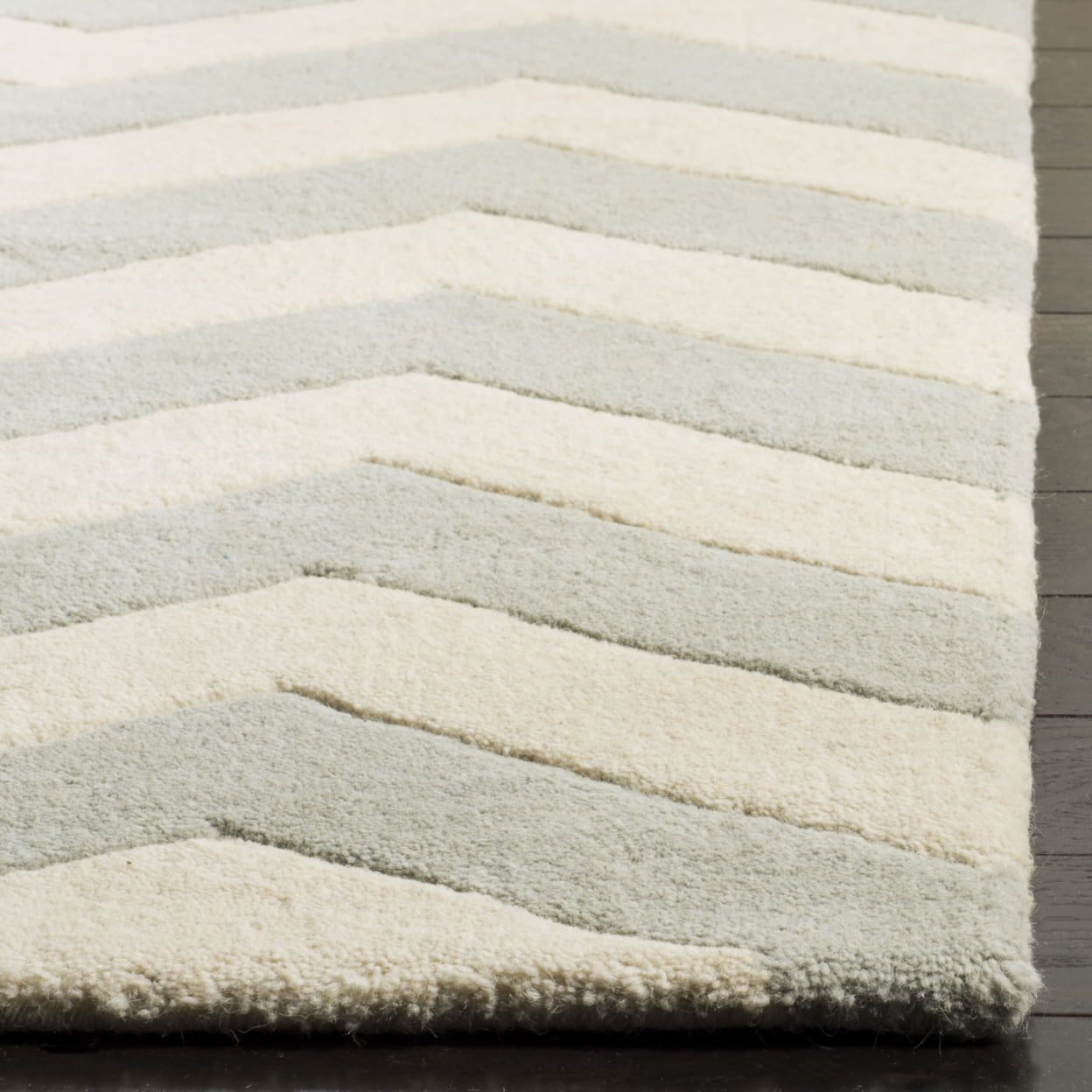 SAFAVIEH Chatham CHT715E Handmade Grey / Ivory Rug
