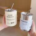 thumbnail image 2 of Reusable Coffee Tumbler Cup Double Wall Stainless Steel Vacuum Insulated Travel Coffee Mug with Straw Hot and Cold Mug, 2 of 4