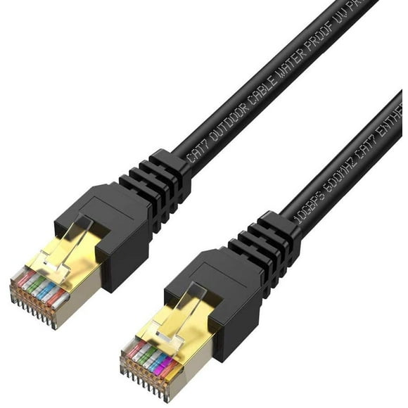 Cat7 Câble Ethernet 400FT (122 Mètres), Câble Réseau Extérieur 400 ft, Haut Débit Gigabit Câble LAN avec Plaqué Or