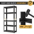 thumbnail image 3 of MoNiBloom 3000LB Heavy Duty 5-Tier Storage Shelves, 72"H x 35.5"W x 16"D Metal Shelving Unit for Garage, Pantry, Kitchen, Basement, Black, 3 of 8