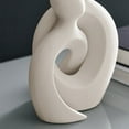 thumbnail image 3 of Danya B. Hans Cream Abstract Intersecting Circle Tender Couple Decorative Accent Matte Ceramic Sculpture Figure, 3 of 7