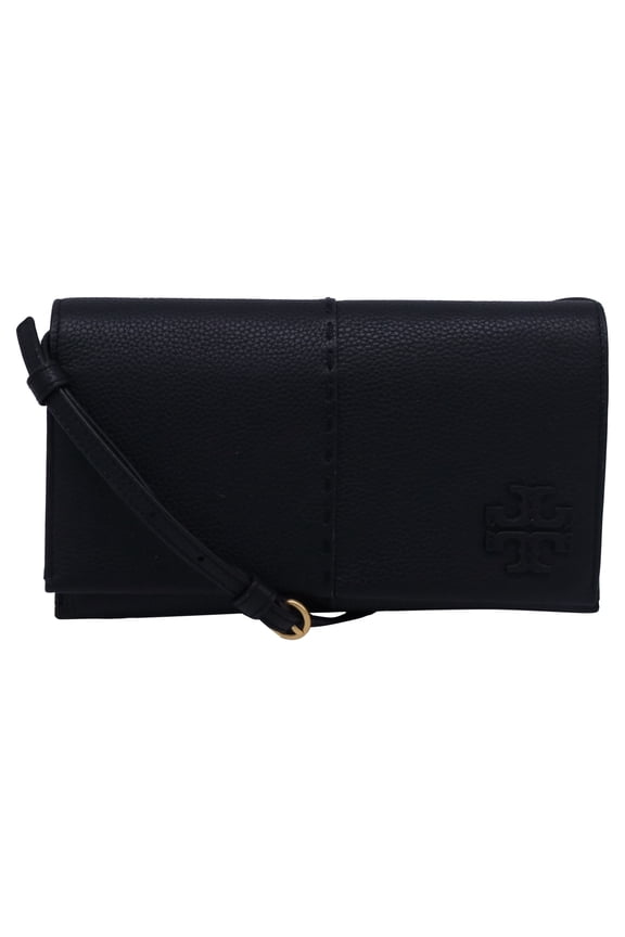 Pre-Owned Tory Burch McGraw Wallet Crossbody in Black Leather