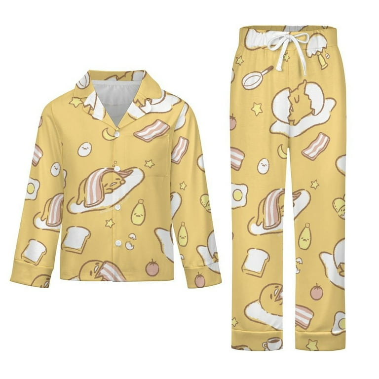 Gudetama Girls Long Sleeve Top And Pants 2 Piece Pajama Set 130CM